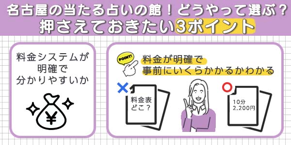 名古屋占い選び方料金