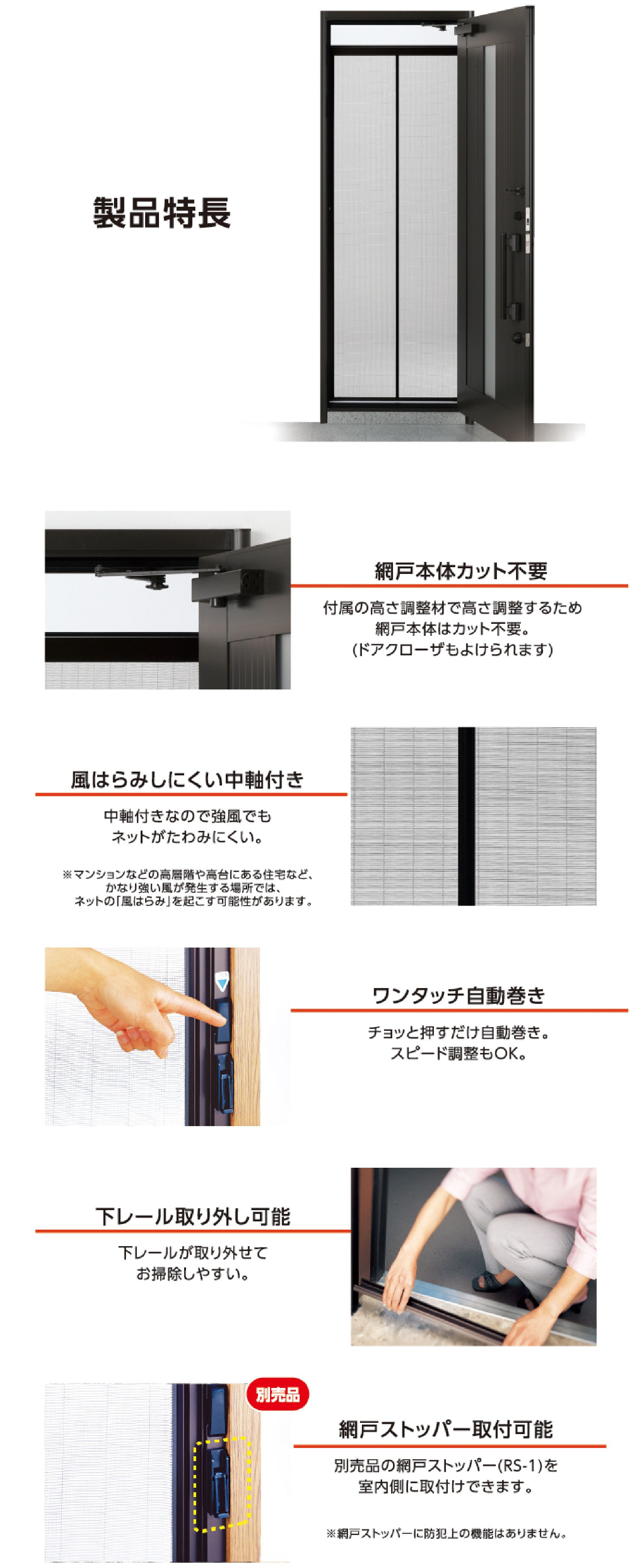 ノーカットロータリー網戸商品写真